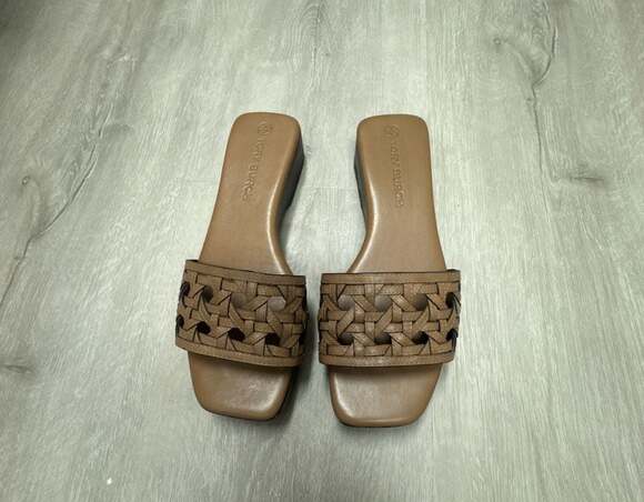 Tory Burch Shoes - Tory Burch Woven Leather Platform Slide Sandals Size 7.5M